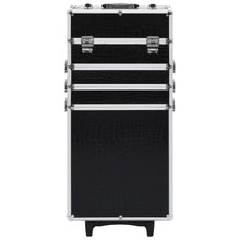 Make-Up Trolley Aluminium Zwart Met Krokodillenpatroon