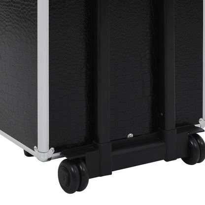 Make-Up Trolley Aluminium Zwart Met Krokodillenpatroon