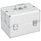 Make-up koffer 22x30x21 cm aluminium zilver