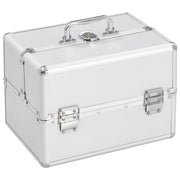 Make-up koffer 22x30x21 cm aluminium zilver