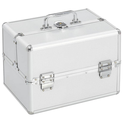 Make-Up Koffer 22X30X21 Cm Aluminium Kleurig Zilver