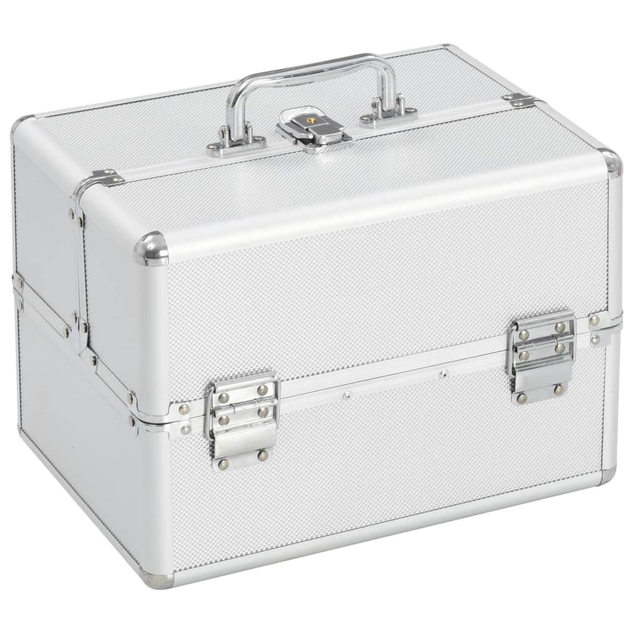 Make-Up Koffer 22X30X21 Cm Aluminium Kleurig Zilver