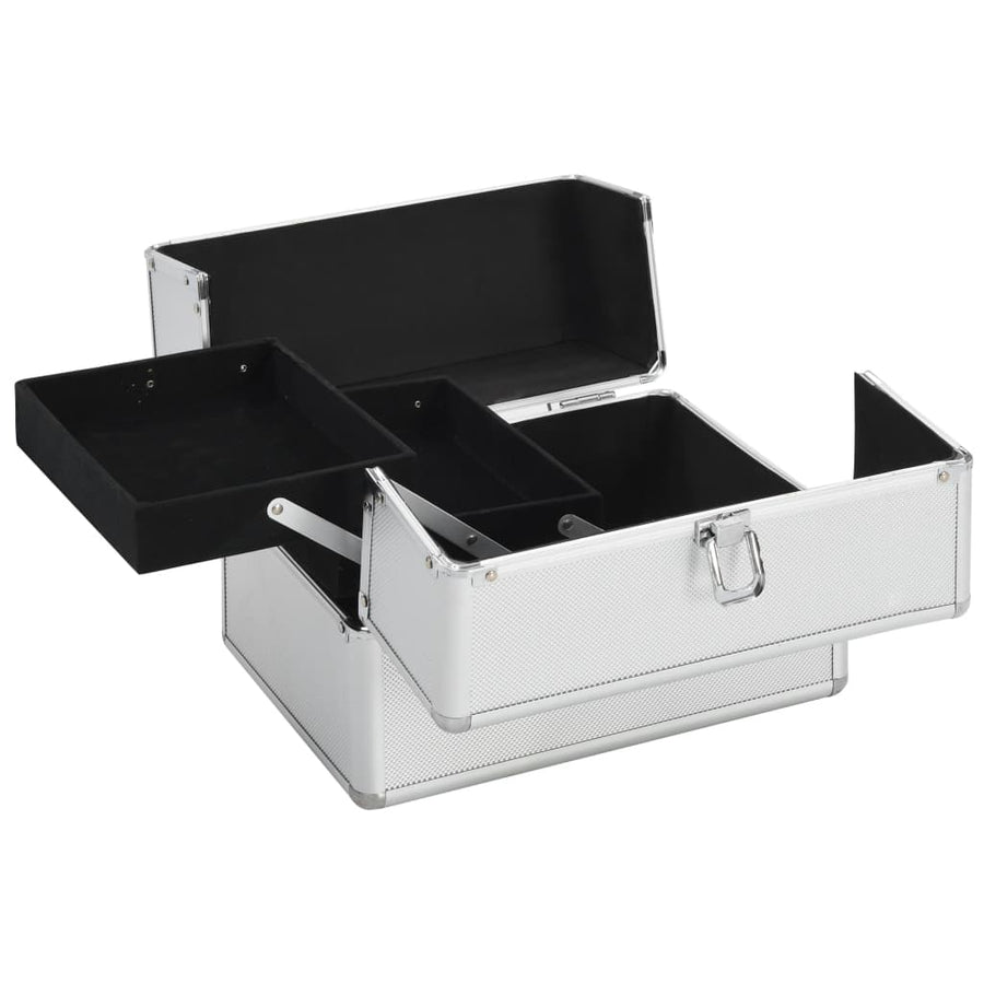 Make-Up Koffer 22X30X21 Cm Aluminium Kleurig Zilver