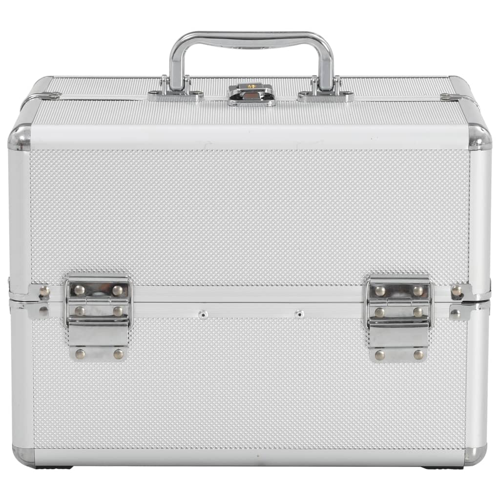 Make-Up Koffer 22X30X21 Cm Aluminium Kleurig Zilver