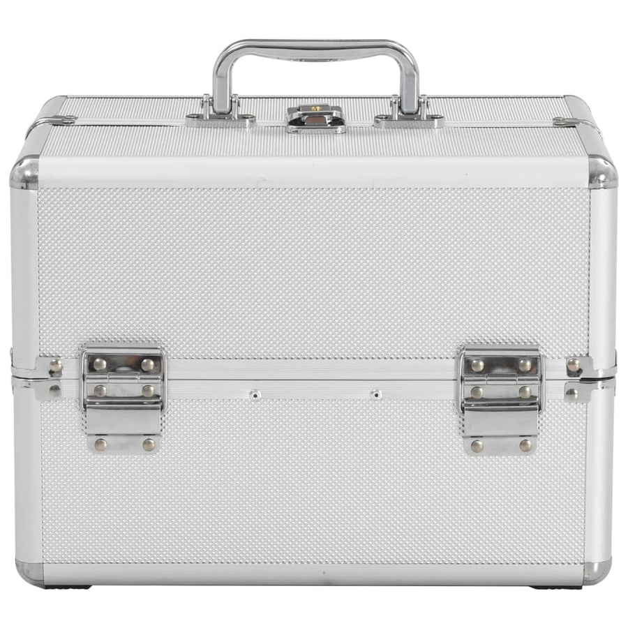 Make-Up Koffer 22X30X21 Cm Aluminium Kleurig Zilver