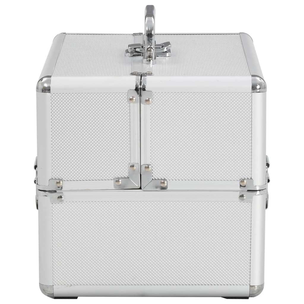 Make-Up Koffer 22X30X21 Cm Aluminium Kleurig Zilver