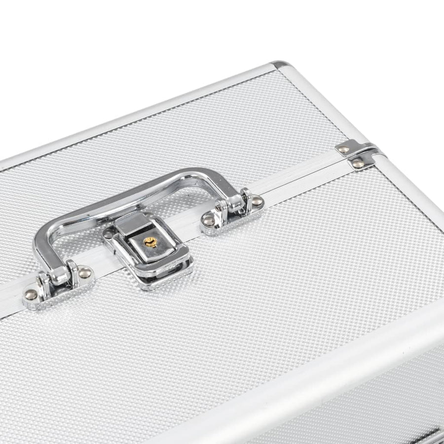 Make-Up Koffer 22X30X21 Cm Aluminium Kleurig Zilver