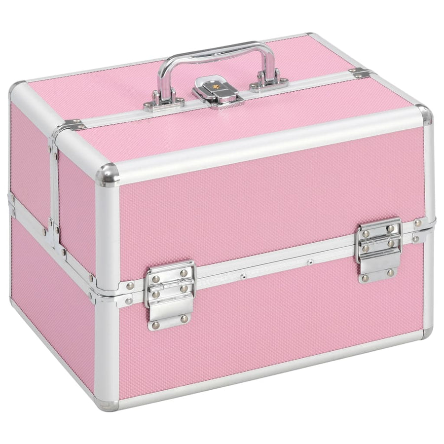 Make-Up Koffer 22X30X21 Cm Aluminium Roze