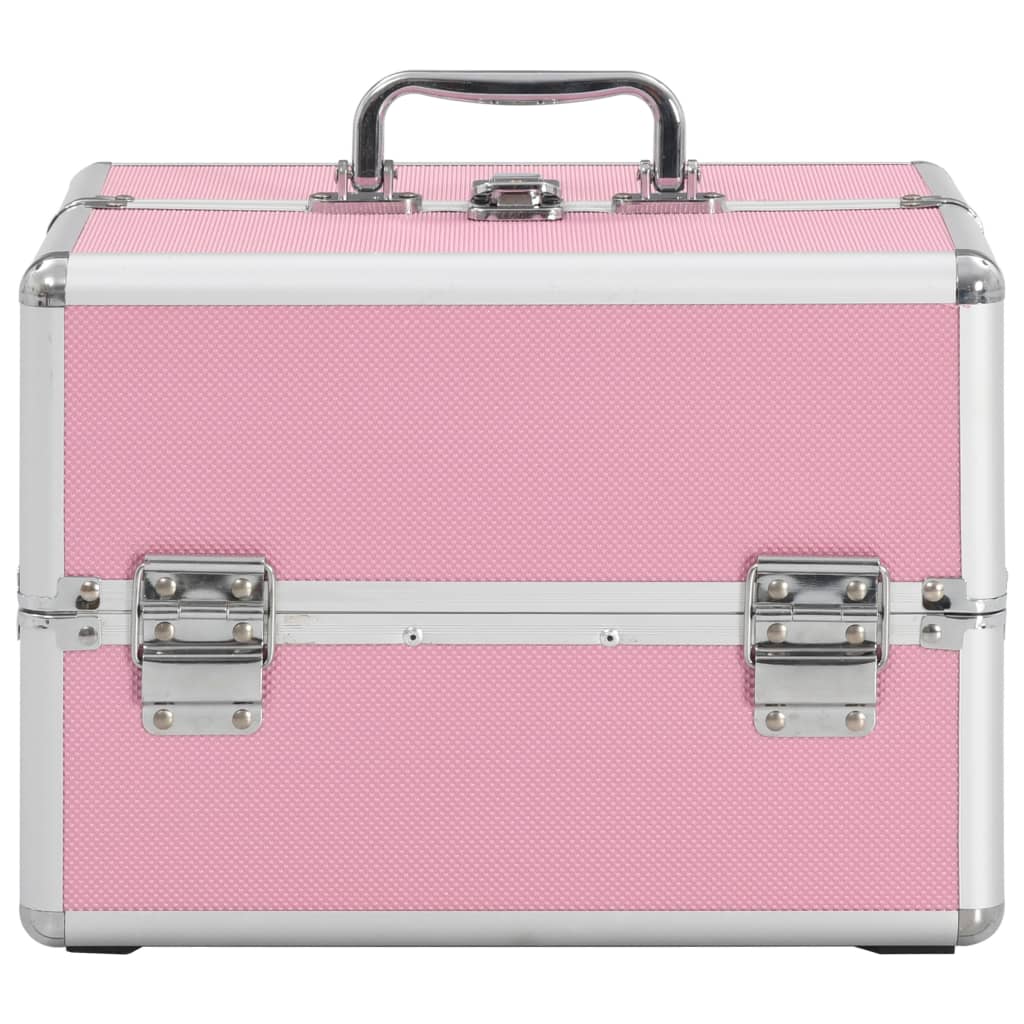 Make-Up Koffer 22X30X21 Cm Aluminium Roze