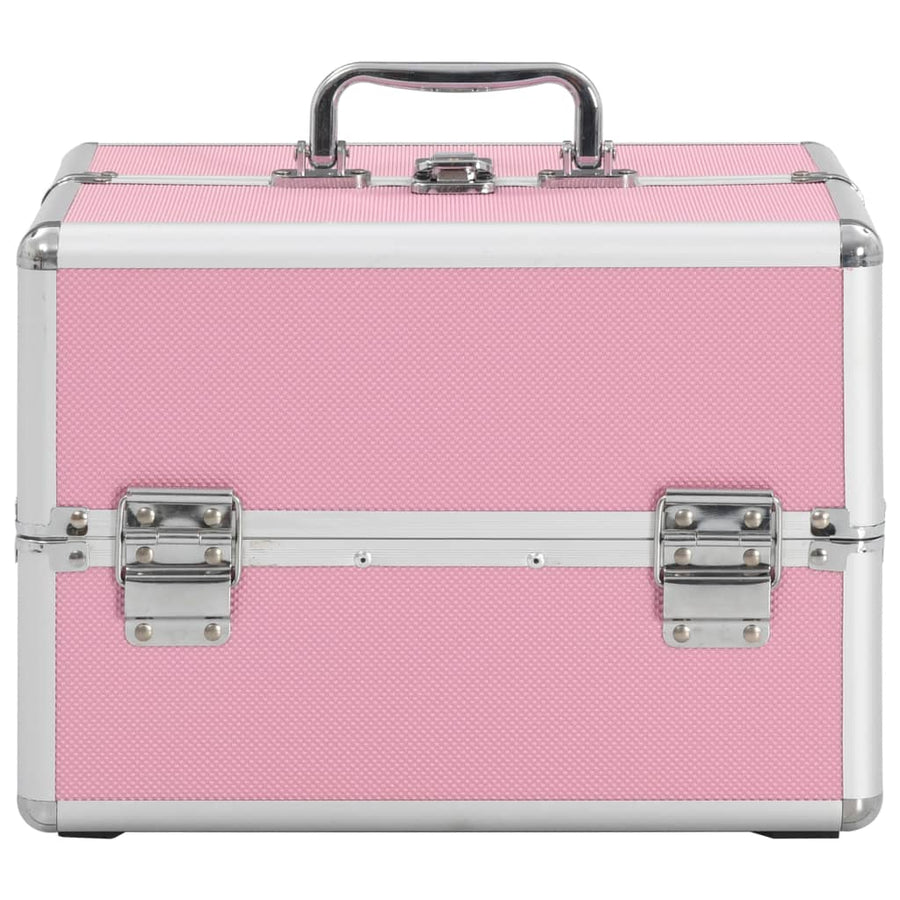 Make-Up Koffer 22X30X21 Cm Aluminium Roze