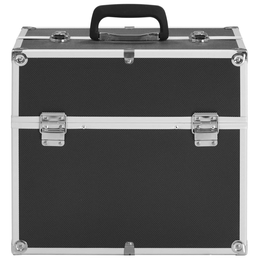 Make-up koffer 38x23x34 cm aluminium zwart Zwart