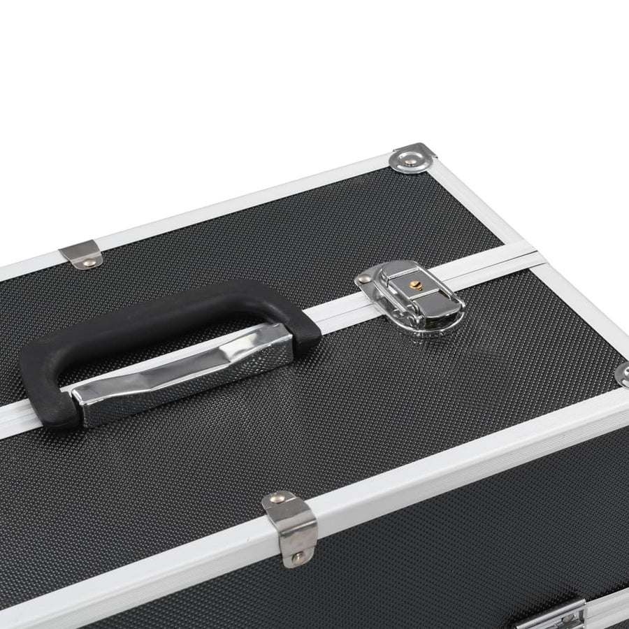 Make-up koffer 38x23x34 cm aluminium zwart Zwart