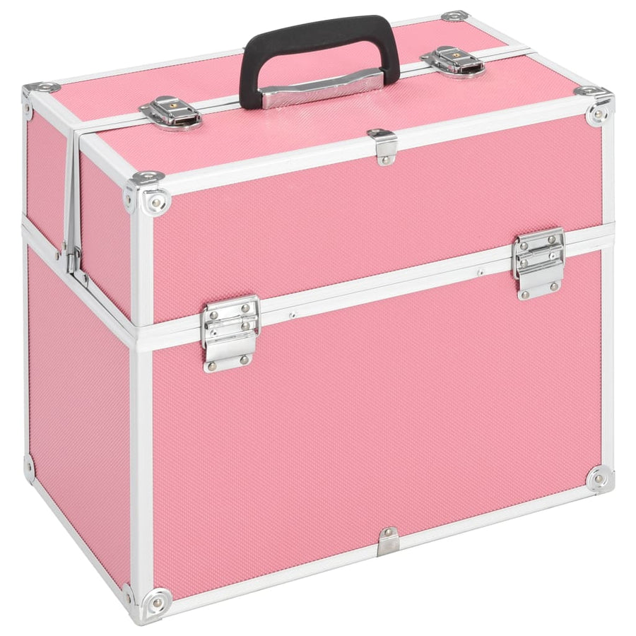 Make-Up Koffer 38X23X34 Cm Aluminium Roze