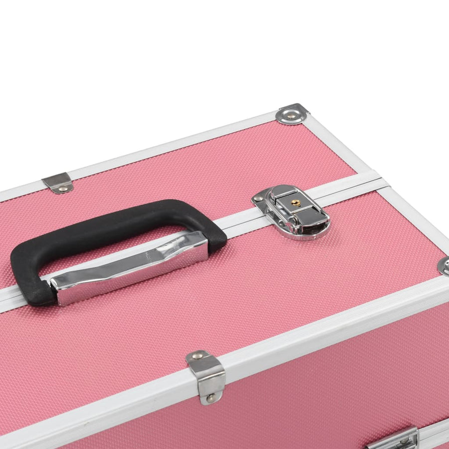 Make-Up Koffer 38X23X34 Cm Aluminium Roze