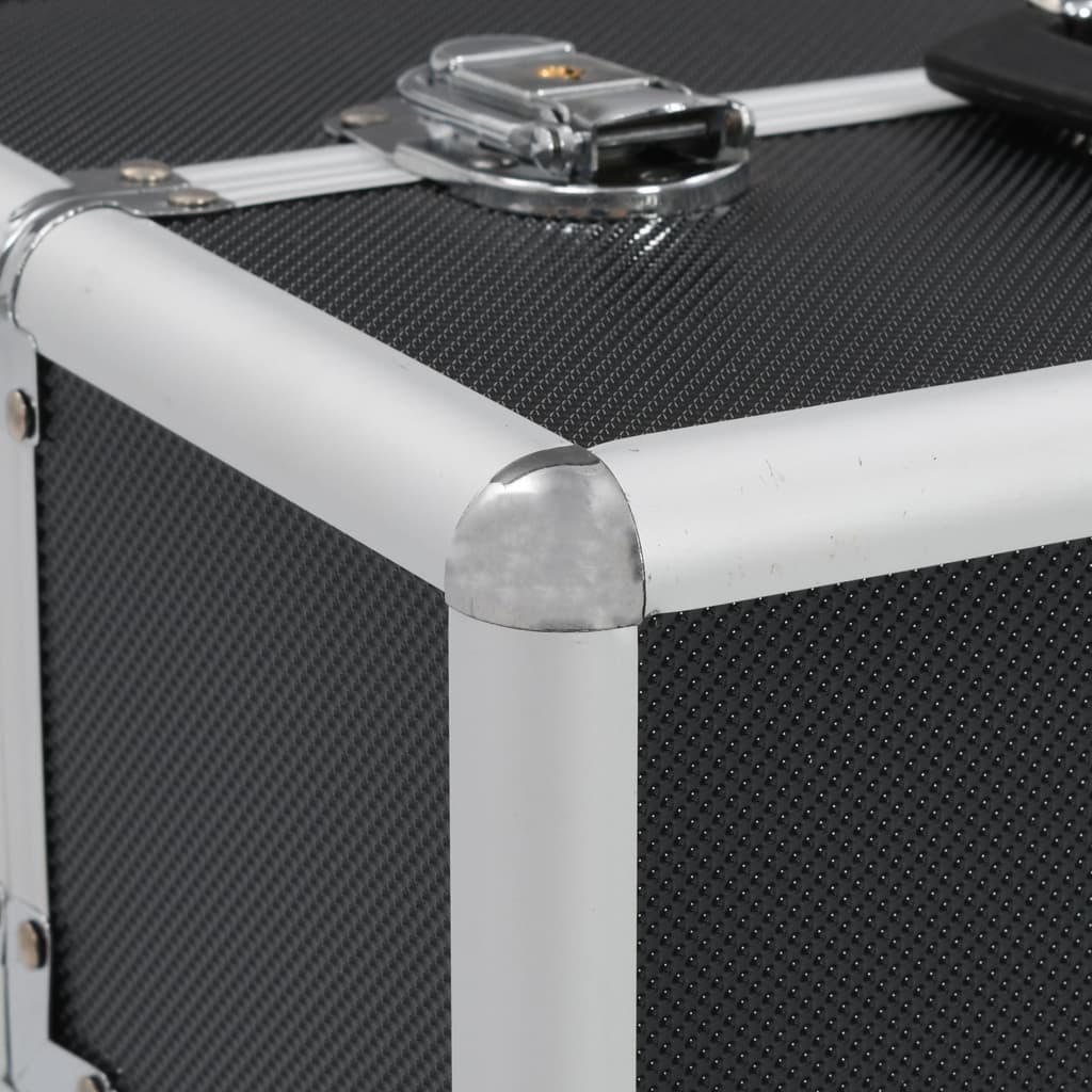 Make-Up Koffer 37X24X35 Cm Aluminium Zwart