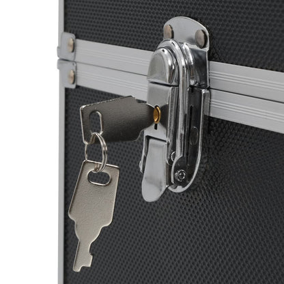 Make-Up Koffer 37X24X35 Cm Aluminium Zwart