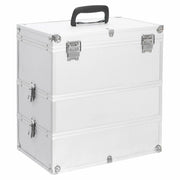 Make-up koffer 37x24x40 cm aluminium zilver