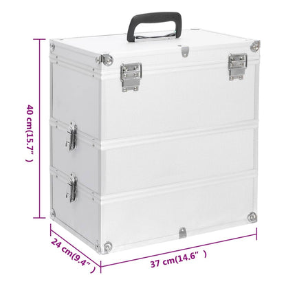 Make-Up Koffer 37X24X40 Cm Aluminium Kleurig Zilver