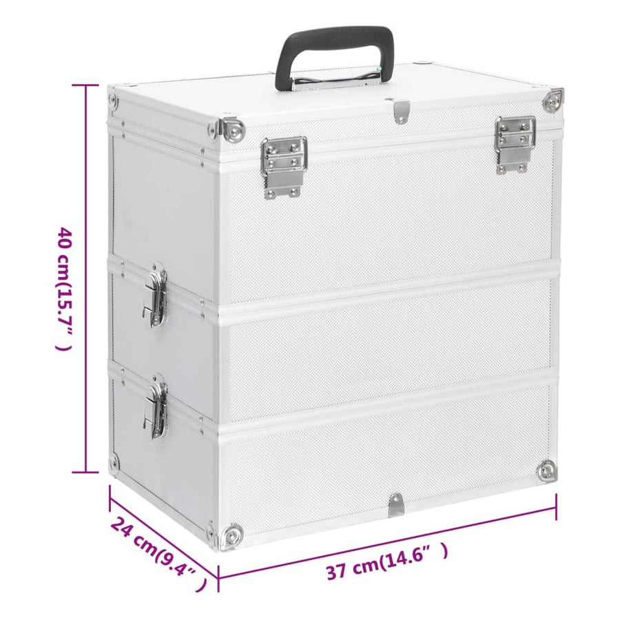 Make-Up Koffer 37X24X40 Cm Aluminium Kleurig Zilver