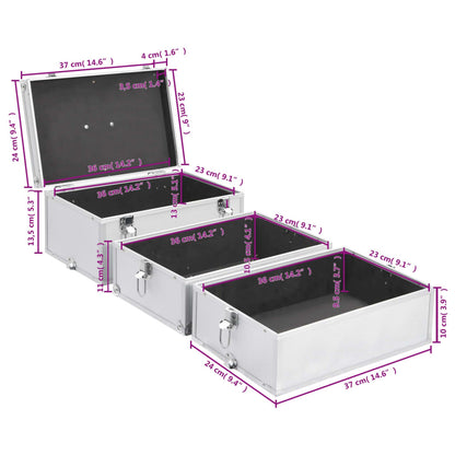 Make-Up Koffer 37X24X40 Cm Aluminium Kleurig Zilver