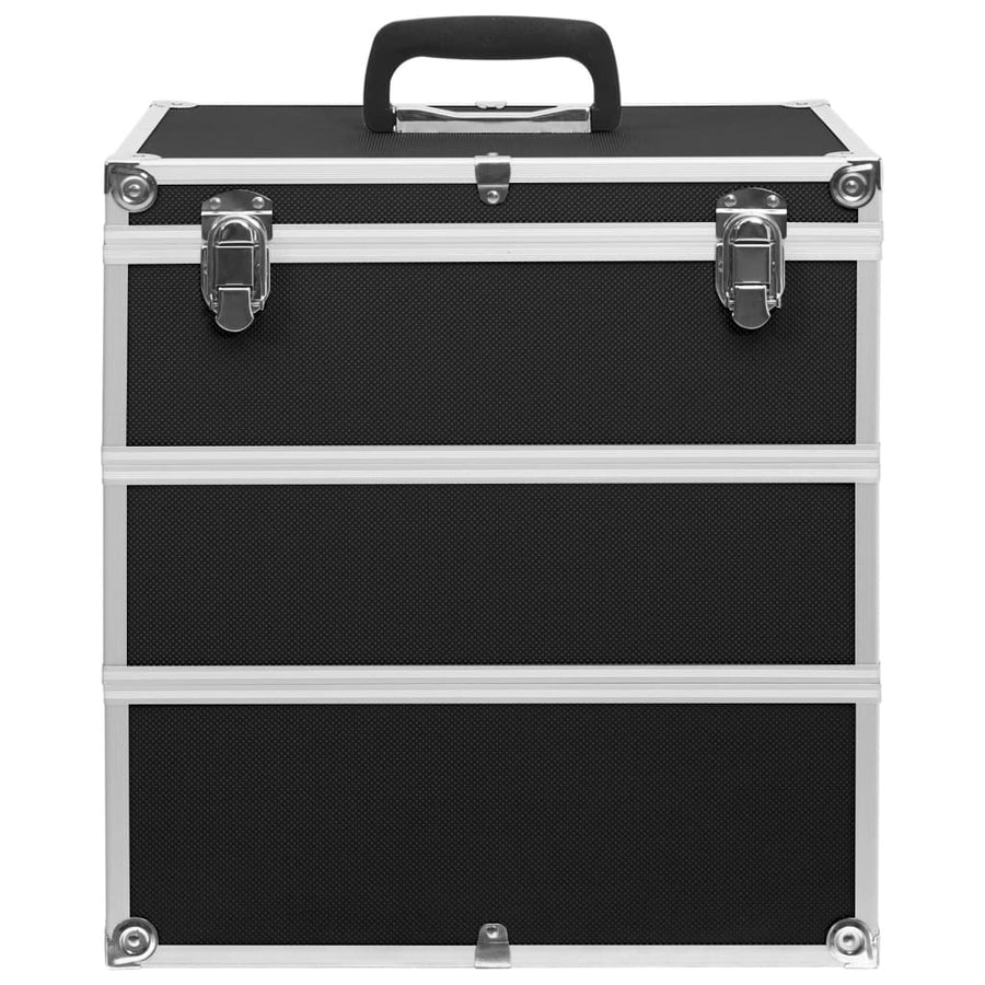 Make-up koffer 37x24x40 cm aluminium zwart Zwart