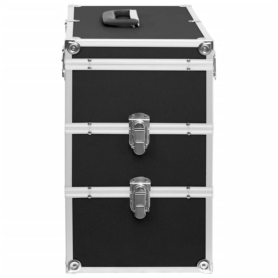 Make-up koffer 37x24x40 cm aluminium zwart Zwart