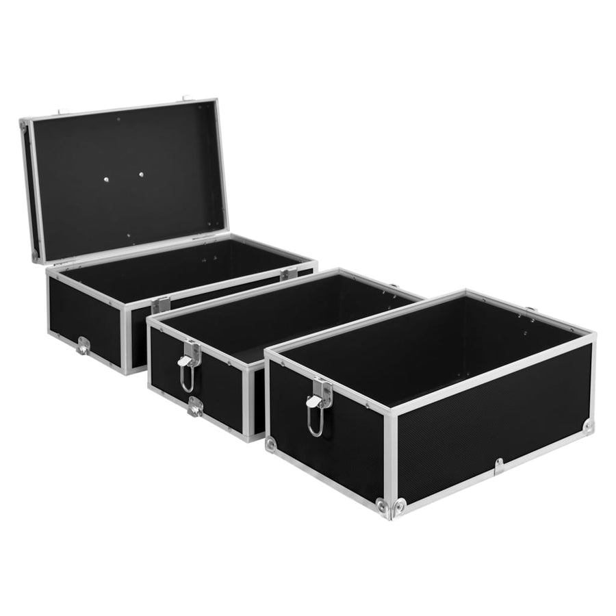 Make-up koffer 37x24x40 cm aluminium zwart Zwart