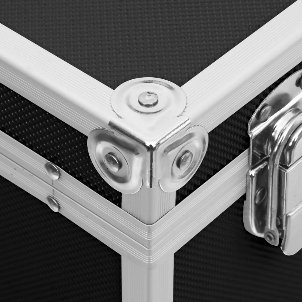 Make-up koffer 37x24x40 cm aluminium zwart Zwart