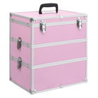 Make-up koffer 37x24x40 cm aluminium roze