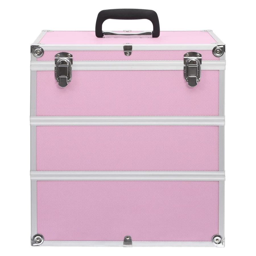 Make-Up Koffer 37X24X40 Cm Aluminium Roze