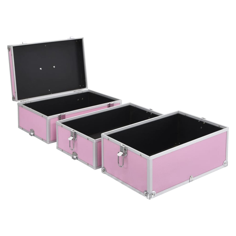 Make-Up Koffer 37X24X40 Cm Aluminium Roze