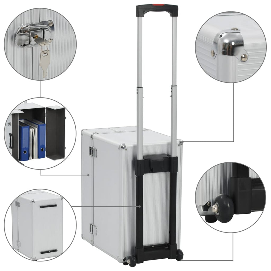 Pilotentrolley 47X39X27 Cm Aluminium Zilverkleurig 47 x 39 x 27 cm