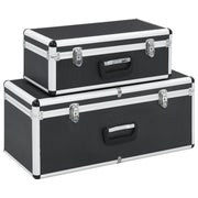 Opbergkoffers aluminium 2 stuks zwart