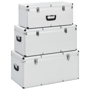 Opbergkoffers 3 st aluminium zilver