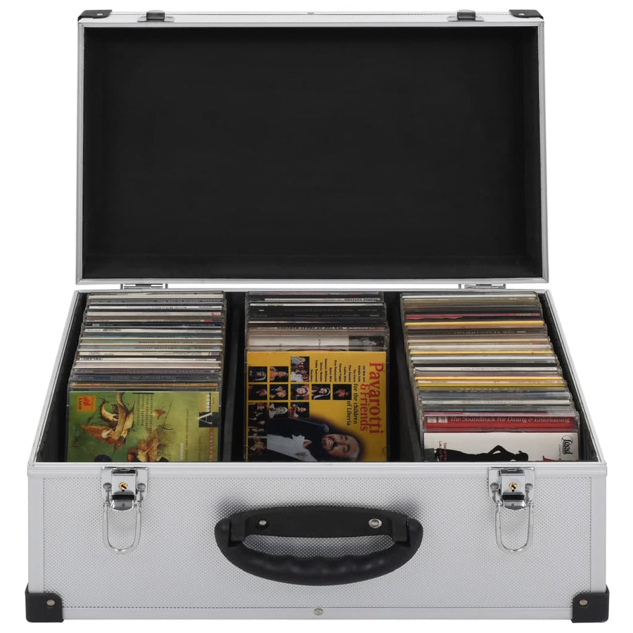 Cd-Koffer Voor Cd's Aluminium Abs Kleurig 60 Zilver