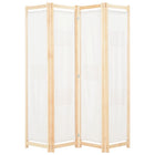 4-panel room divider 160x170x4 cm fabric cream