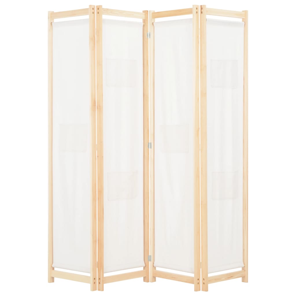 Kamerscherm Met Panelen 160X170X Cm Stof 4 Crème