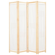 Kamerscherm 4 panelen 160x170x4 cm stof crème