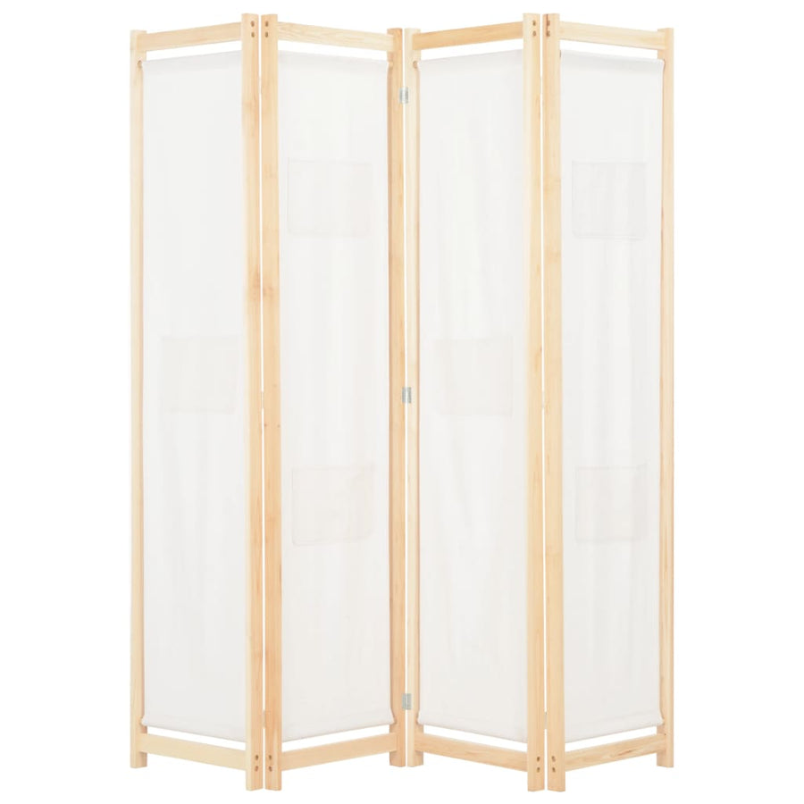 Kamerscherm Met Panelen 160X170X Cm Stof 4 Crème