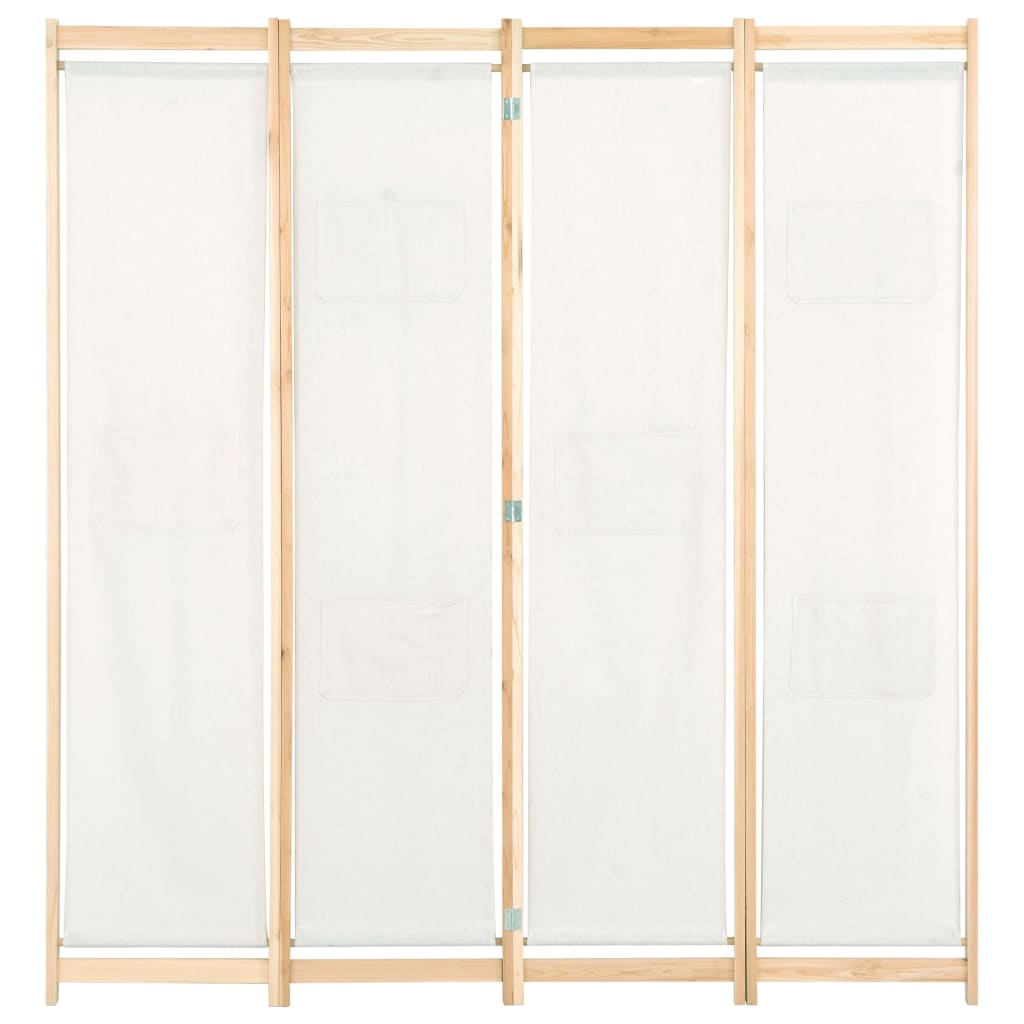 Kamerscherm Met Panelen 160X170X Cm Stof 4 Crème