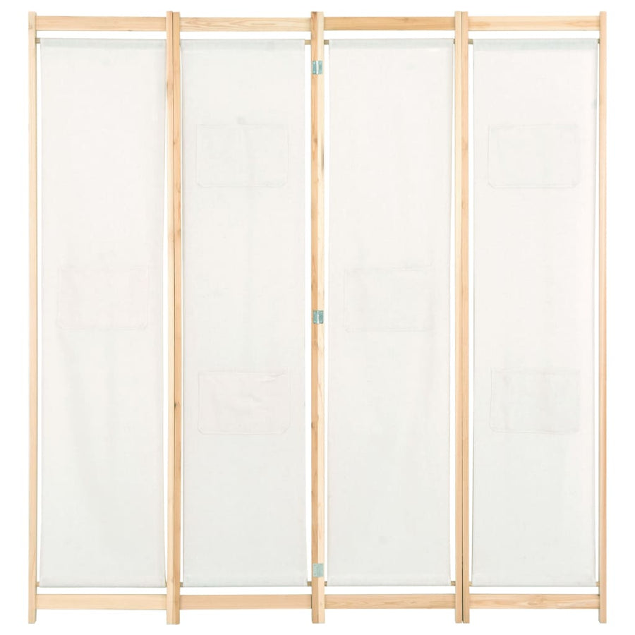 Kamerscherm Met Panelen 160X170X Cm Stof 4 Crème