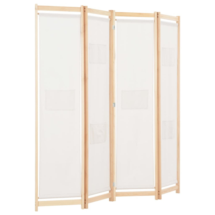 Kamerscherm Met Panelen 160X170X Cm Stof 4 Crème