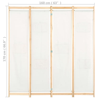 Kamerscherm Met Panelen 160X170X Cm Stof 4 Crème