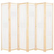 Kamerscherm 6 panelen 240x170x4 cm stof crème
