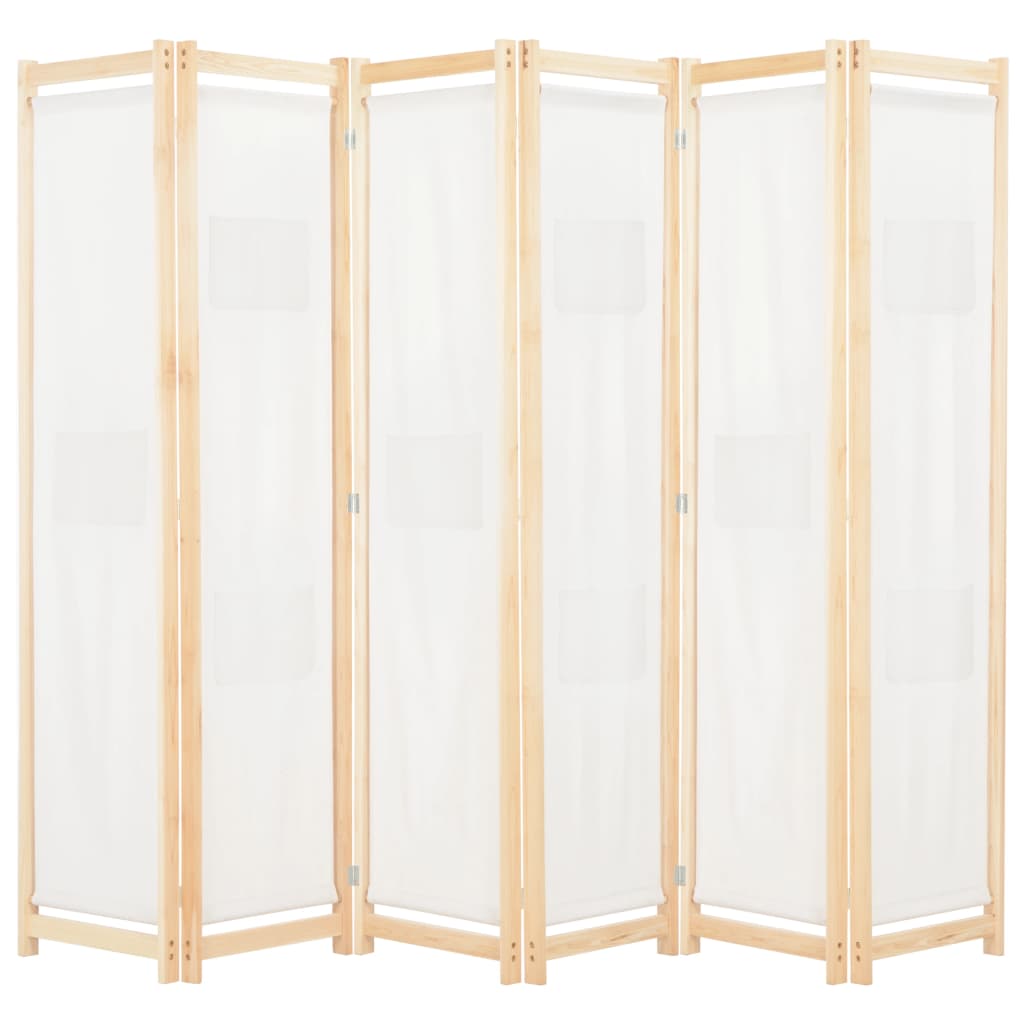 Kamerscherm Met Panelen 240X170X4 Cm Stof 6 Crème