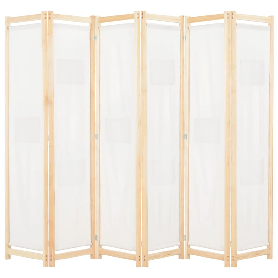Kamerscherm Met Panelen 240X170X4 Cm Stof 6 Crème