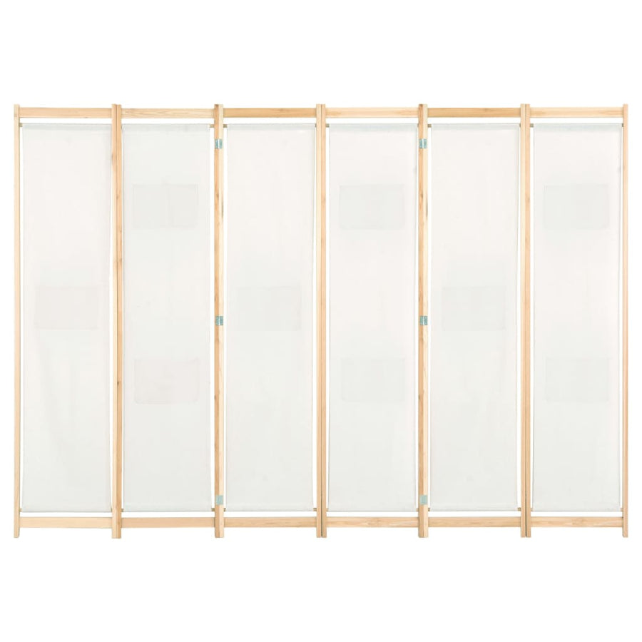 Kamerscherm Met Panelen 240X170X4 Cm Stof 6 Crème