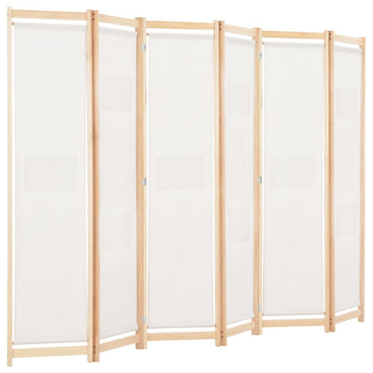 Kamerscherm Met Panelen 240X170X4 Cm Stof 6 Crème