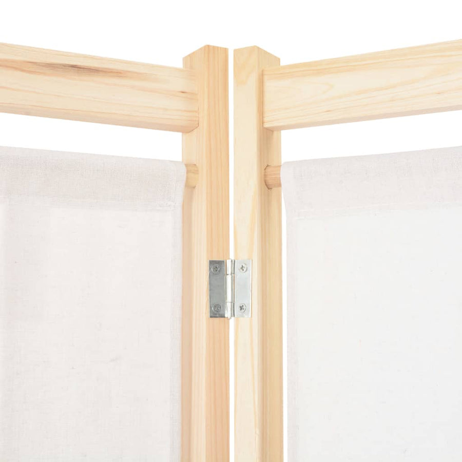 Kamerscherm Met Panelen 240X170X4 Cm Stof 6 Crème