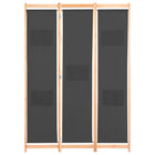 3-Panel Room Divider 120x170x4 cm Fabric Grey
